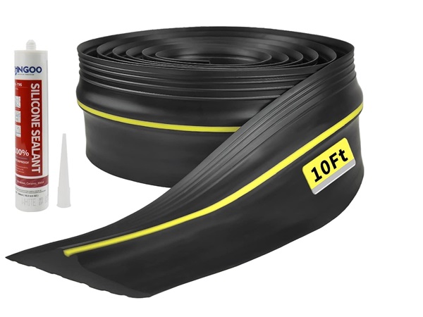 10-Foot Garage Door Threshold Seal By Improvements – EPDM Rubber, Keeps Out Leaves, Rain, Rodents, Includes DIY Glue Kit